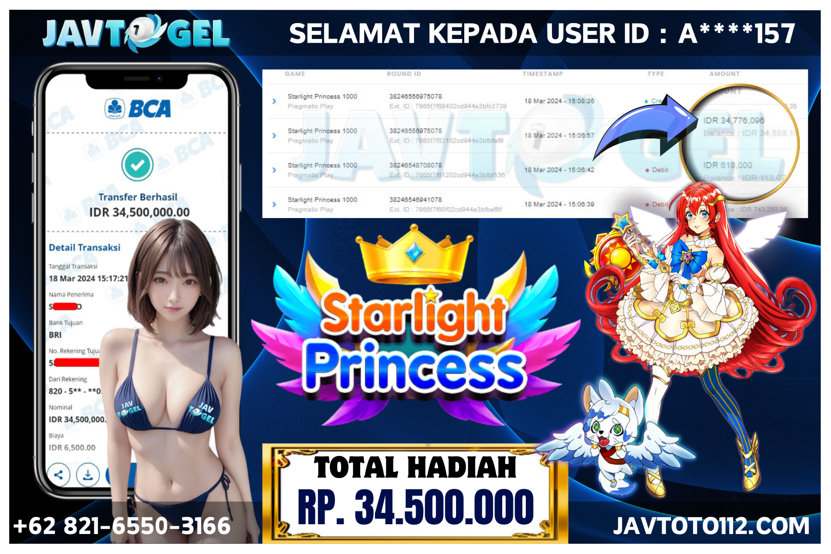 JAVTOGEL – JP STARLIGHT PRINCESS RP 34.500.000